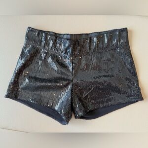 Alice + Olivia Black Sequin Shorts